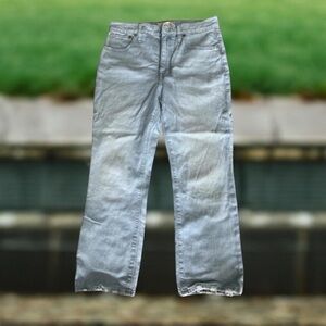 Madewell Slim Demi Boot Jeans Size 28P Light Wash‎ Raw Hem Stretch Denim